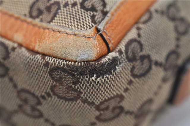 Authentic GUCCI Abbey Shoulder Hand Bag GG Canvas Leather 130939 Brown 2630E