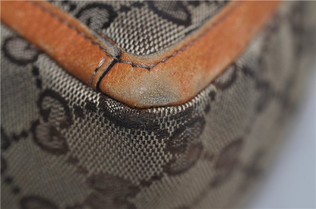 Authentic GUCCI Abbey Shoulder Hand Bag GG Canvas Leather 130939 Brown 2630E
