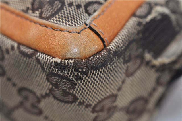 Authentic GUCCI Abbey Shoulder Hand Bag GG Canvas Leather 130939 Brown 2630E