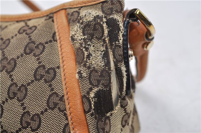 Authentic GUCCI Abbey Shoulder Hand Bag GG Canvas Leather 130939 Brown 2630E