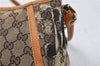 Authentic GUCCI Abbey Shoulder Hand Bag GG Canvas Leather 130939 Brown 2630E