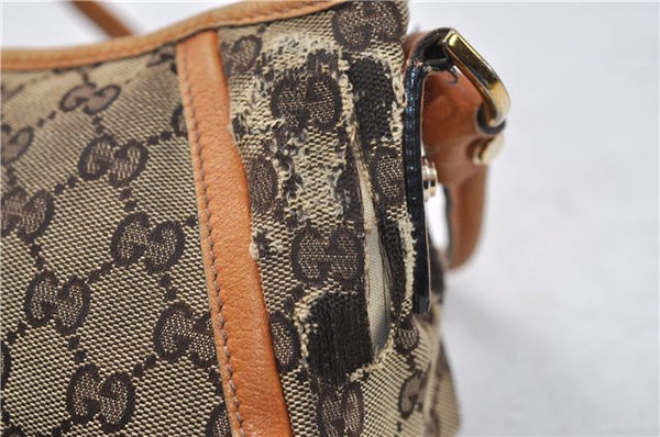 Authentic GUCCI Abbey Shoulder Hand Bag GG Canvas Leather 130939 Brown 2630E