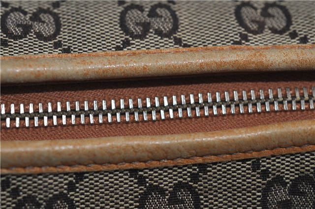 Authentic GUCCI Abbey Shoulder Hand Bag GG Canvas Leather 130939 Brown 2630E