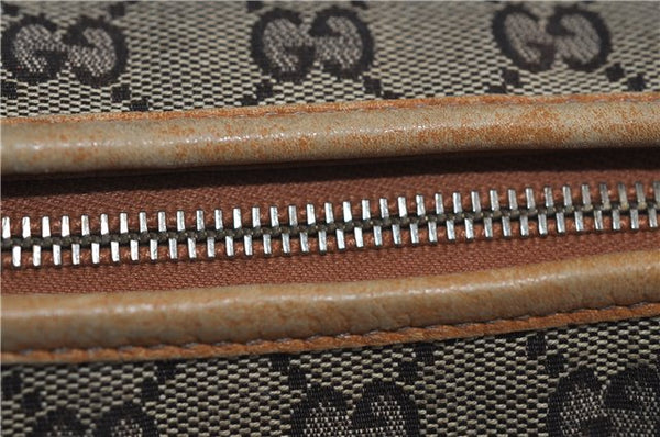 Authentic GUCCI Abbey Shoulder Hand Bag GG Canvas Leather 130939 Brown 2630E