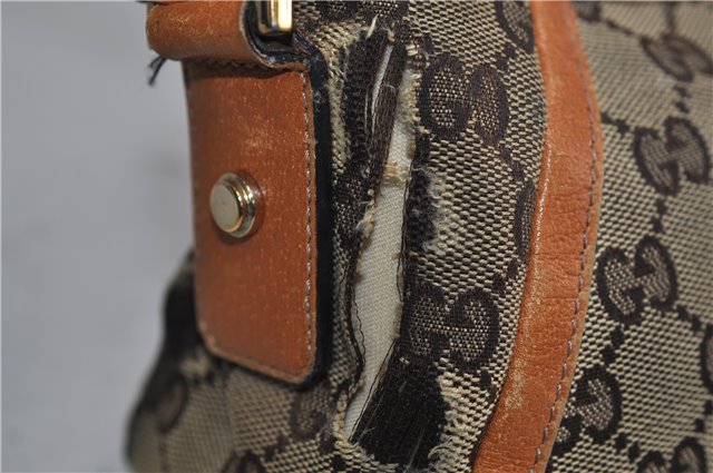 Authentic GUCCI Abbey Shoulder Hand Bag GG Canvas Leather 130939 Brown 2630E