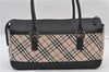 Authentic BURBERRY Vintage Nova Check Hand Boston Bag Nylon Brown Beige 2630F