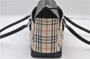 Authentic BURBERRY Vintage Nova Check Hand Boston Bag Nylon Brown Beige 2630F