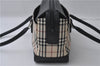 Authentic BURBERRY Vintage Nova Check Hand Boston Bag Nylon Brown Beige 2630F