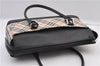 Authentic BURBERRY Vintage Nova Check Hand Boston Bag Nylon Brown Beige 2630F