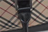 Authentic BURBERRY Vintage Nova Check Hand Boston Bag Nylon Brown Beige 2630F