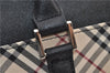 Authentic BURBERRY Vintage Nova Check Hand Boston Bag Nylon Brown Beige 2630F