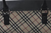 Authentic BURBERRY Vintage Nova Check Hand Boston Bag Nylon Brown Beige 2630F