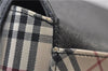 Authentic BURBERRY Vintage Nova Check Hand Boston Bag Nylon Brown Beige 2630F