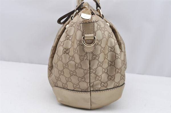 Authentic GUCCI Guccissima Sukey 2Way Tote Hand Bag GG Leather 247902 Gold 2630I