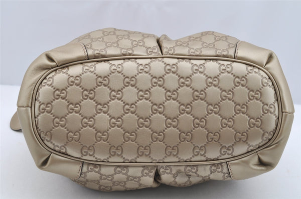 Authentic GUCCI Guccissima Sukey 2Way Tote Hand Bag GG Leather 247902 Gold 2630I