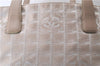 Authentic CHANEL New Travel Line Shoulder Tote Bag Nylon Leather Beige 2632D