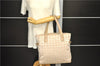Authentic CHANEL New Travel Line Shoulder Tote Bag Nylon Leather Beige 2632D