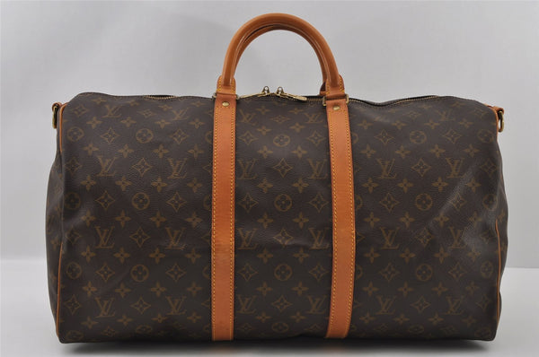 Authentic Louis Vuitton Monogram Keepall Bandouliere 50 M41416 Boston Bag 2632I