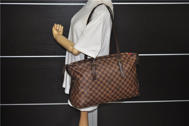 Authentic Louis Vuitton Damier Chelsea Shoulder Tote Bag N51119 LV 2634E