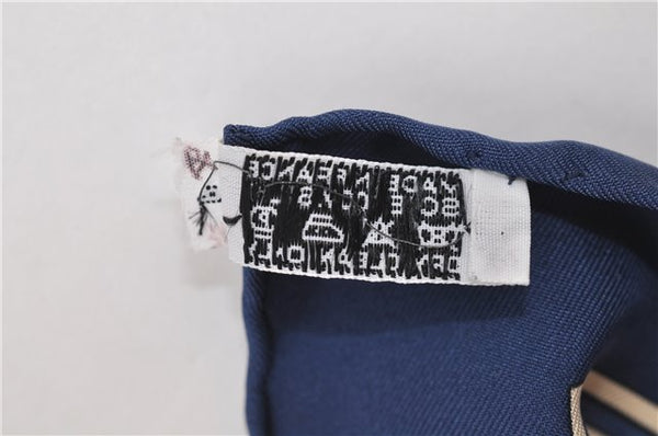 Authentic HERMES Carre 90 Scarf "EARLY AMERICA" Silk Blue 2635D