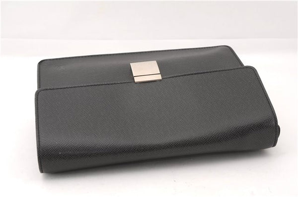 Authentic Louis Vuitton Taiga Selenga Clutch Hand Bag Black M30782 LV 2635F