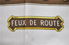 Authentic HERMES Carre 90 Scarf "FEUX DE ROUTE" Silk Brown 2637D