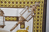 Authentic HERMES Carre 90 Scarf "FEUX DE ROUTE" Silk Brown 2637D