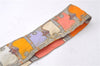 Authentic HERMES Twilly Scarf "Camails" Silk Orange Gray 2638D