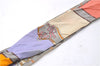 Authentic HERMES Twilly Scarf "Camails" Silk Orange Gray 2638D