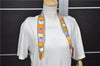 Authentic HERMES Twilly Scarf "Camails" Silk Orange Gray 2638D