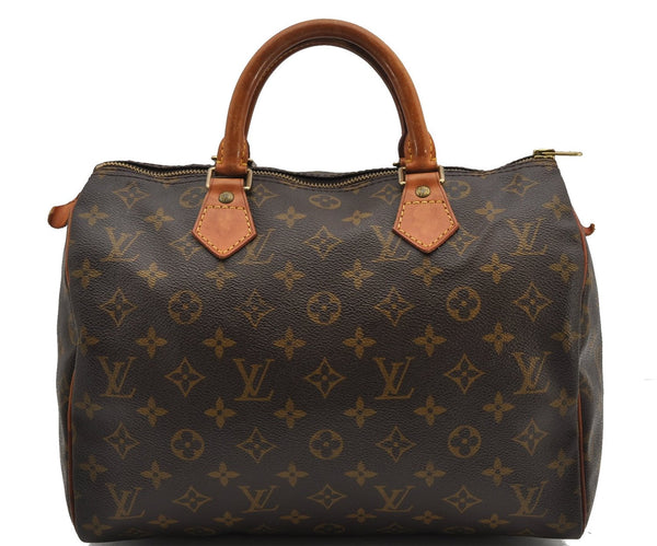 Authentic Louis Vuitton Monogram Speedy 30 Hand Boston Bag M41526 LV 2639F