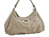 Authentic GUCCI Guccissima Abbey Shoulder Bag GG Leather 189833 White 2639I