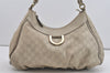 Authentic GUCCI Guccissima Abbey Shoulder Bag GG Leather 189833 White 2639I