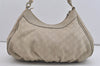 Authentic GUCCI Guccissima Abbey Shoulder Bag GG Leather 189833 White 2639I
