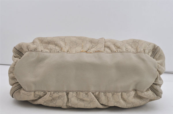 Authentic GUCCI Guccissima Abbey Shoulder Bag GG Leather 189833 White 2639I