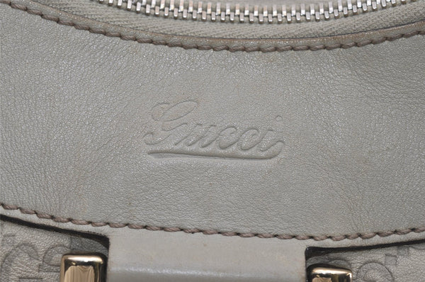 Authentic GUCCI Guccissima Abbey Shoulder Bag GG Leather 189833 White 2639I