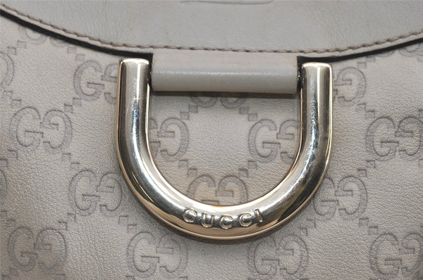 Authentic GUCCI Guccissima Abbey Shoulder Bag GG Leather 189833 White 2639I