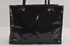 Authentic FENDI Vintage Shoulder Tote Bag Enamel Black 2640I