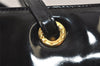 Authentic FENDI Vintage Shoulder Tote Bag Enamel Black 2640I