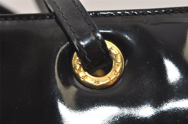 Authentic FENDI Vintage Shoulder Tote Bag Enamel Black 2640I