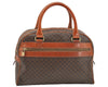 Authentic CELINE Macadam Blason Pattern Hand Boston Bag PVC Leather Brown 2641I