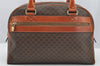 Authentic CELINE Macadam Blason Pattern Hand Boston Bag PVC Leather Brown 2641I