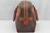 Authentic CELINE Macadam Blason Pattern Hand Boston Bag PVC Leather Brown 2641I