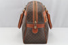 Authentic CELINE Macadam Blason Pattern Hand Boston Bag PVC Leather Brown 2641I