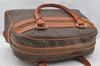 Authentic CELINE Macadam Blason Pattern Hand Boston Bag PVC Leather Brown 2641I
