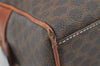 Authentic CELINE Macadam Blason Pattern Hand Boston Bag PVC Leather Brown 2641I