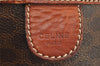 Authentic CELINE Macadam Blason Pattern Hand Boston Bag PVC Leather Brown 2641I
