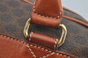 Authentic CELINE Macadam Blason Pattern Hand Boston Bag PVC Leather Brown 2641I