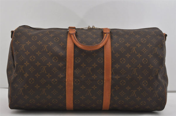 Authentic Louis Vuitton Monogram Keepall Bandouliere 55 M41414 Boston Bag 2642I