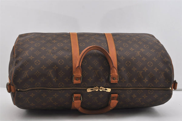 Authentic Louis Vuitton Monogram Keepall Bandouliere 55 M41414 Boston Bag 2642I